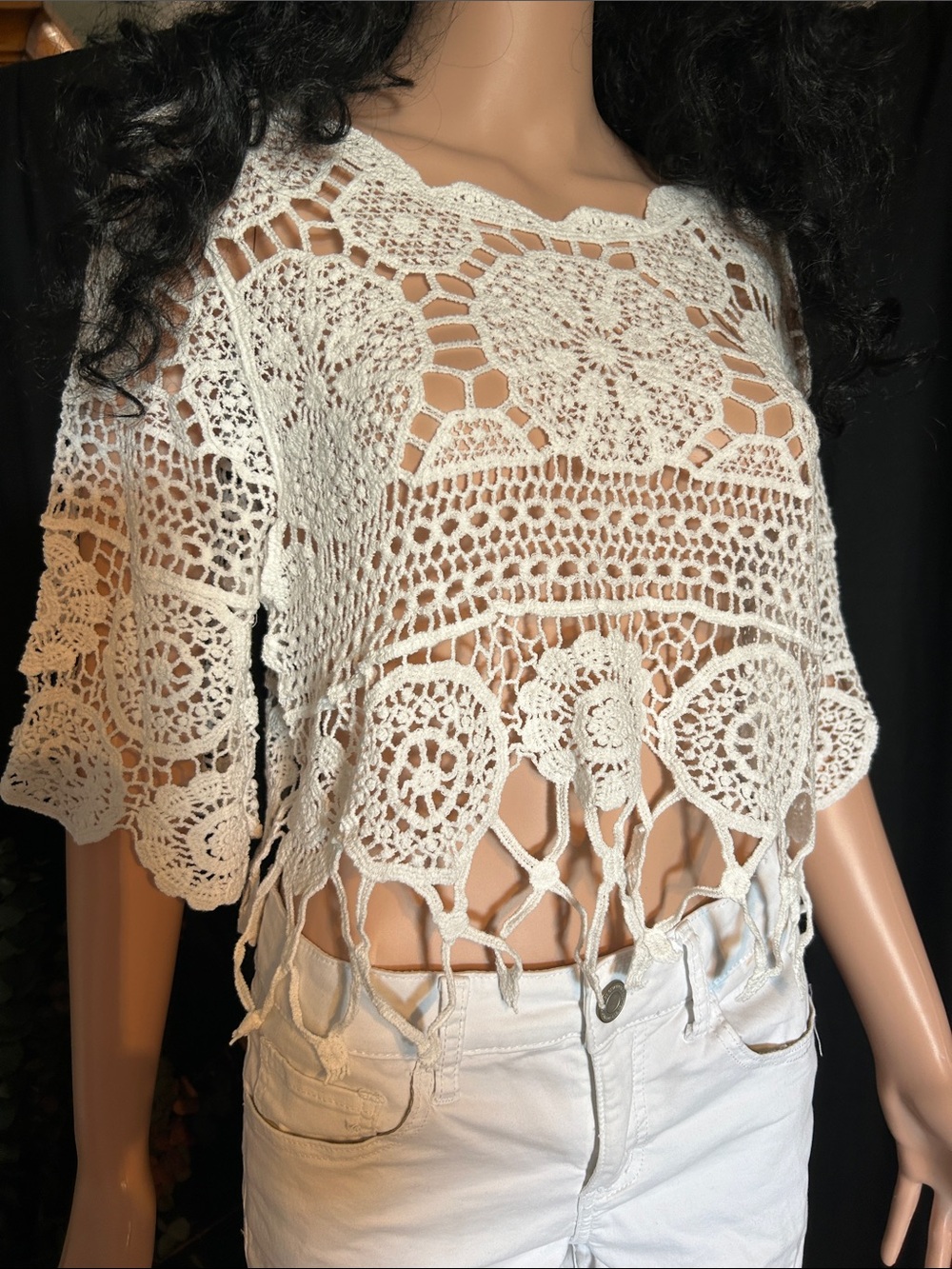 NWB CROCHETED CROP TOP S